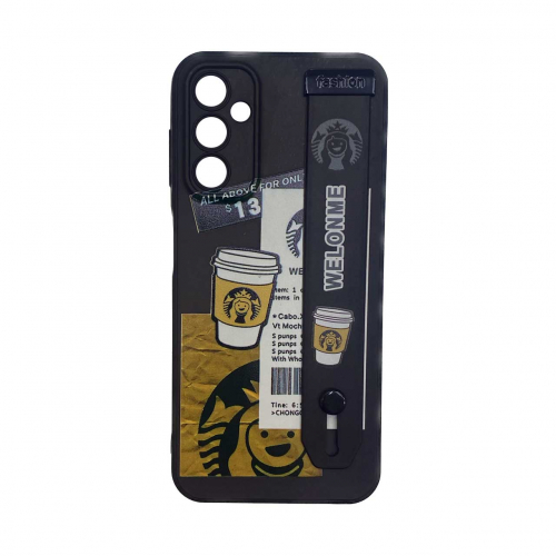 قاب گوشی استارباکس با بند دستی استندشو و محافظ لنز دار سامسونگ Samsung A14