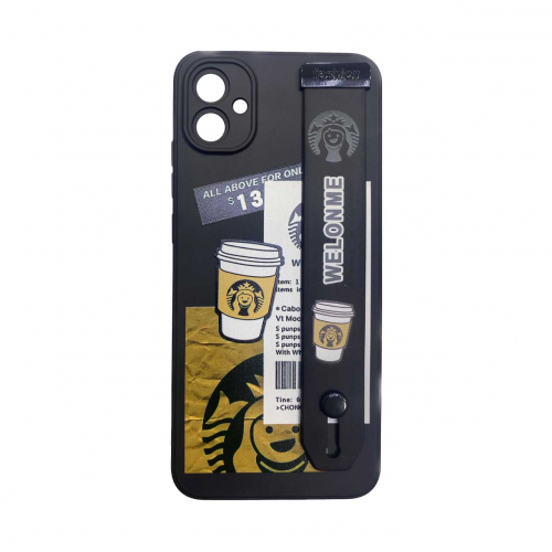 قاب گوشی استارباکس با بند دستی استندشو و محافظ لنز دار سامسونگ Samsung A04E