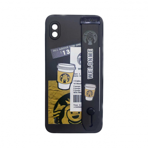 قاب گوشی استارباکس با بند دستی استندشو و محافظ لنز دار سامسونگ Samsung A10