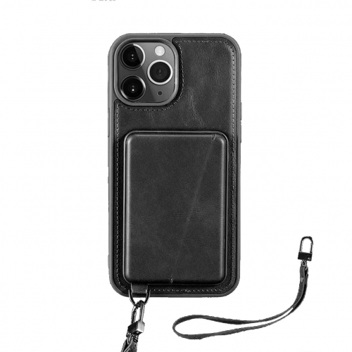 قاب چرمی آیفون 15 پرو جرلکس با بند و جای کارت استندشو Gerlax Leather Case IPhone 15 Pro