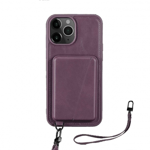 قاب چرمی آیفون 14 پرومکس جرلاکس با بند و جای کارت استندشو Gerlax Leather Case IPhone 14 Pro Max