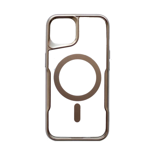 قاب آبفون 13 برند New Zone پشت شفاف دور اکرلیک با مگ سیف New Zone Acrylic Transparent Electroplated IPhone 13