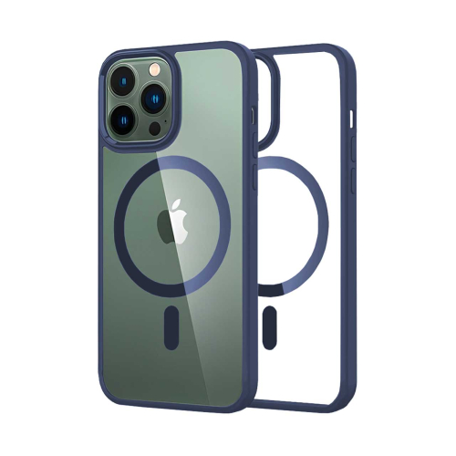 قاب آیفون 13 پرو برند اسپیگن شفاف دور رنگی با مگ سیف و محافظ اسپیکر Spigen Ultra Hybrid (MagFit) iPhone 13 Pro