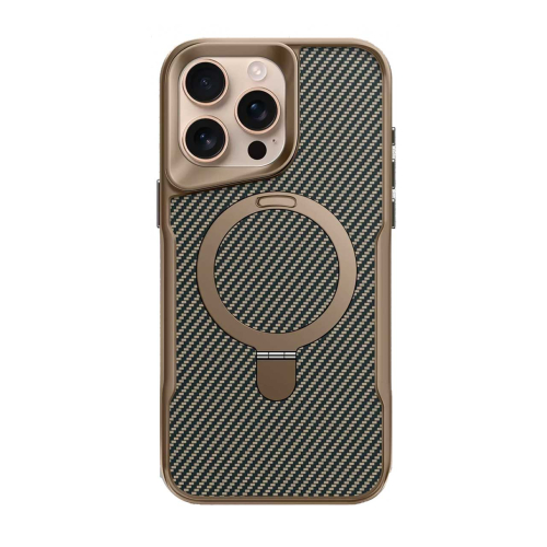 قاب گوشی آیفون 16 پرومکس طرح فیبر کربن مگ سیف استند شو برند مجیک ماسک Fiber Carbon Magic Mask Case iPhone 16 Pro Max