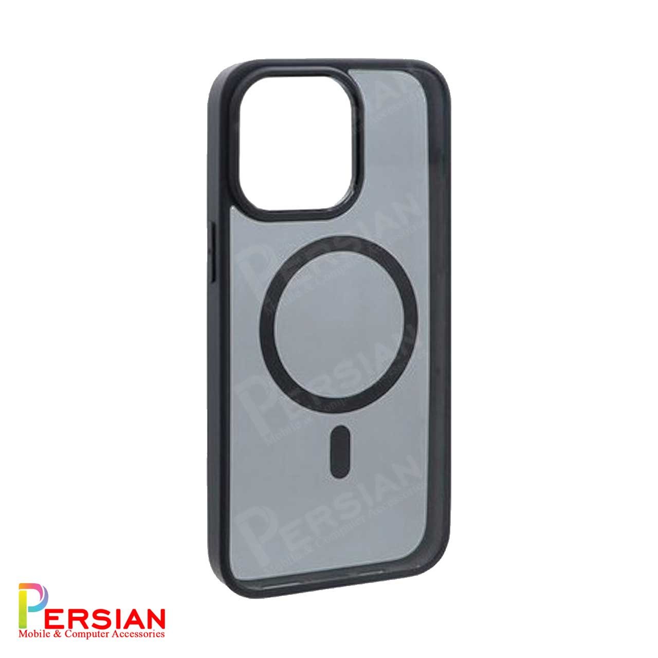 قاب آیفون 14 پرو برند اسپیگن شفاف دور رنگی با مگ سیف و محافظ اسپیکر Spigen Ultra Hybrid (MagFit) iPhone 14 Pro