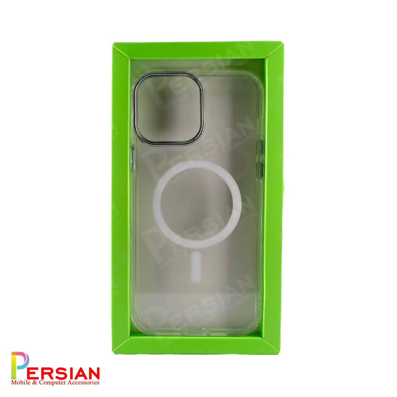 قاب شفاف گوشی آیفون 17 پرومکس برند بلکین با مگ سیف و دکمه و رینگ متال Belkin For IPhone 17 Pro Max