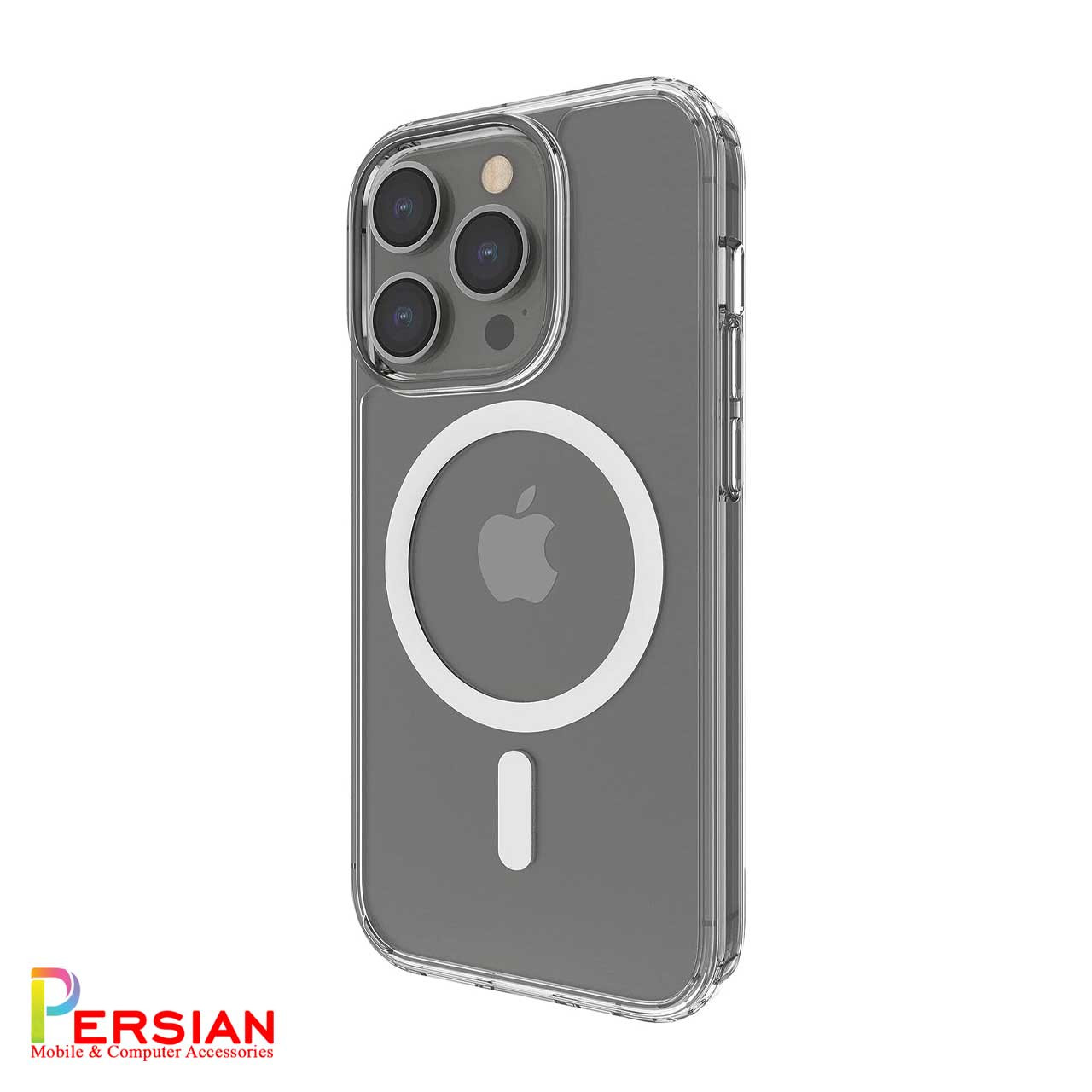 قاب شفاف گوشی آیفون 14 پرو برند بلکین با مگ سیف و دکمه و رینگ متال Belkin For IPhone 14 Pro