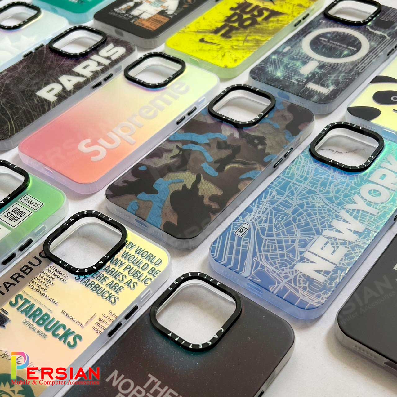 قاب گوشی سامسونگ Samsung S23 Ultra هولوگرامی برند CaseTify محافظ لنز و دکمه فلزی - طرح نیویورک