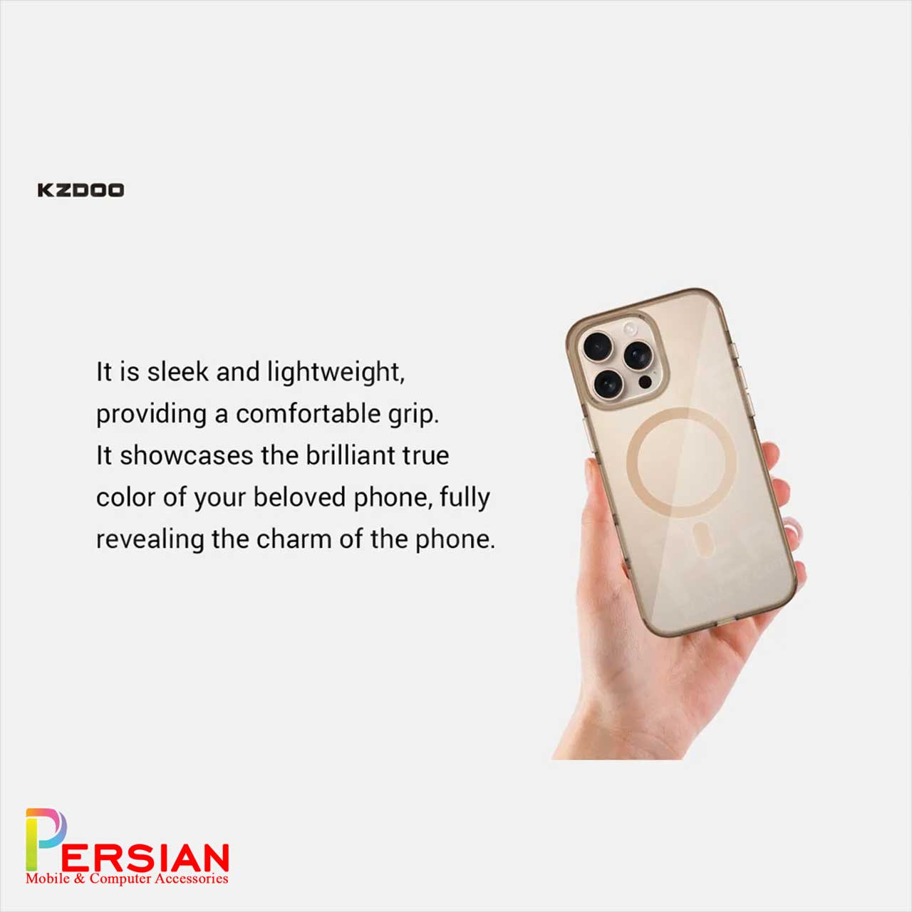 قاب شفاف مگ سیف کی دوو Apple iPhone 16e مدل KDOO (KZDOO) Magsafe Iceguard