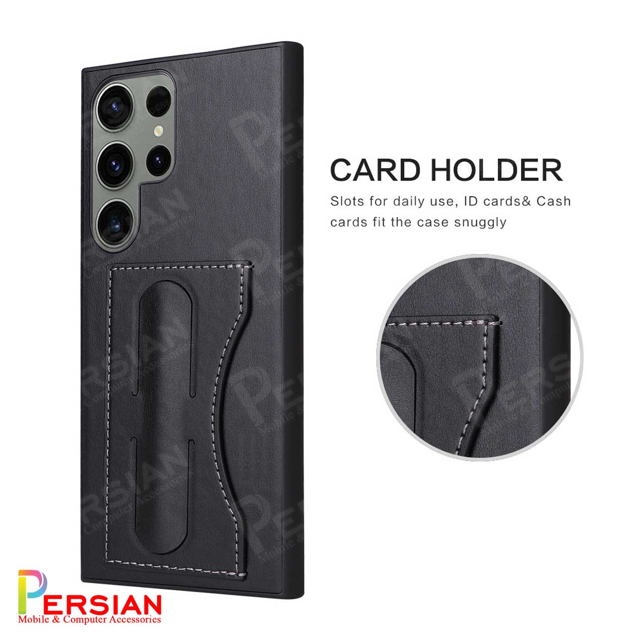 قاب S24 الترا چرمی جاکارتی دار  مدل Keephone Riderser Card Holder برای Samsung Galaxy S24 Ultra