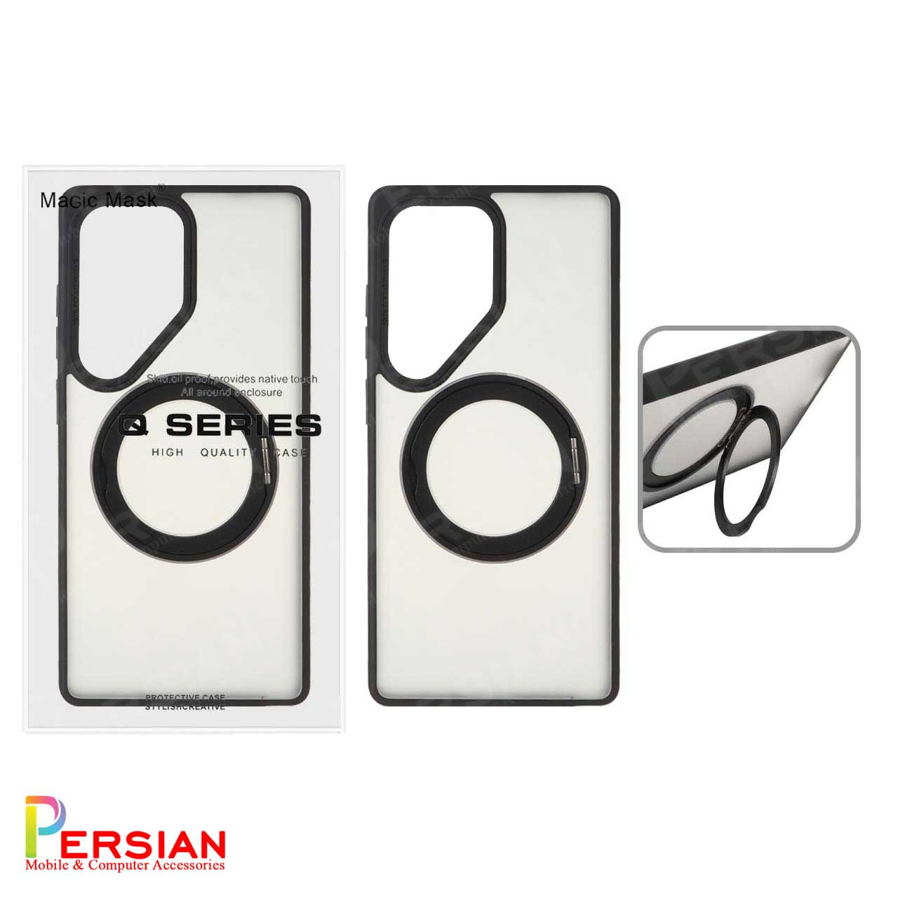 قاب سامسونگ S25 الترا مات مگ سیف دار و استندشو برند مجیک ماسک MagicMask Samsung S25 Ultra