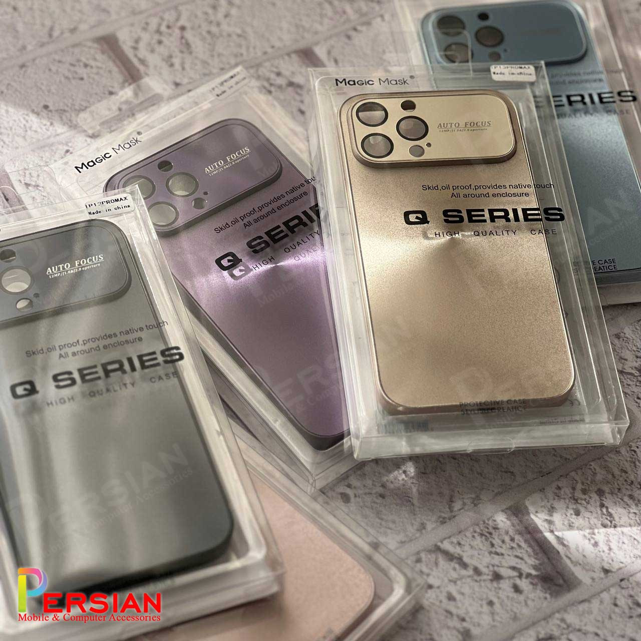 قاب گوشی آیفون 13 پرو مجیک ماسک طرح لیزری با محافظ لنز IPhone 13 Pro