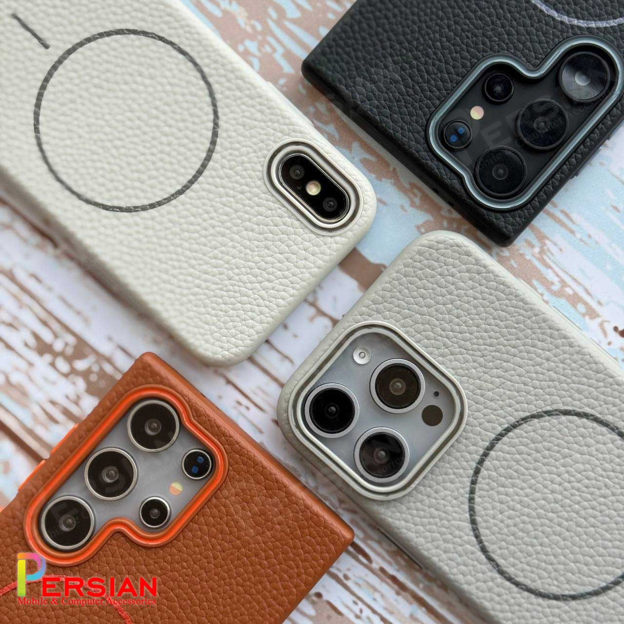 قاب گوشی آیفون 11 پرومکس چرمی نرم برند مجیک ماسک با مگ سیف Leather Soft iPhone 11 Pro Max