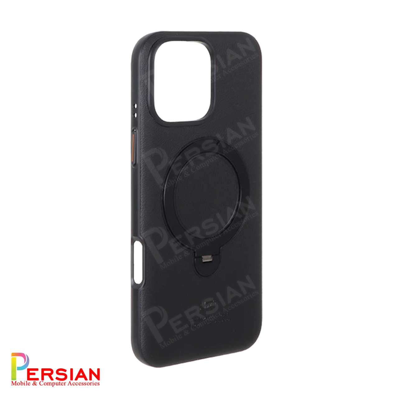 قاب اورجینال چرمی HDD گوشی آیفون 16 پرومکس با مگ سیف لوپ استندشو HDD Leather Holder Case iPhone 16 Pro Max