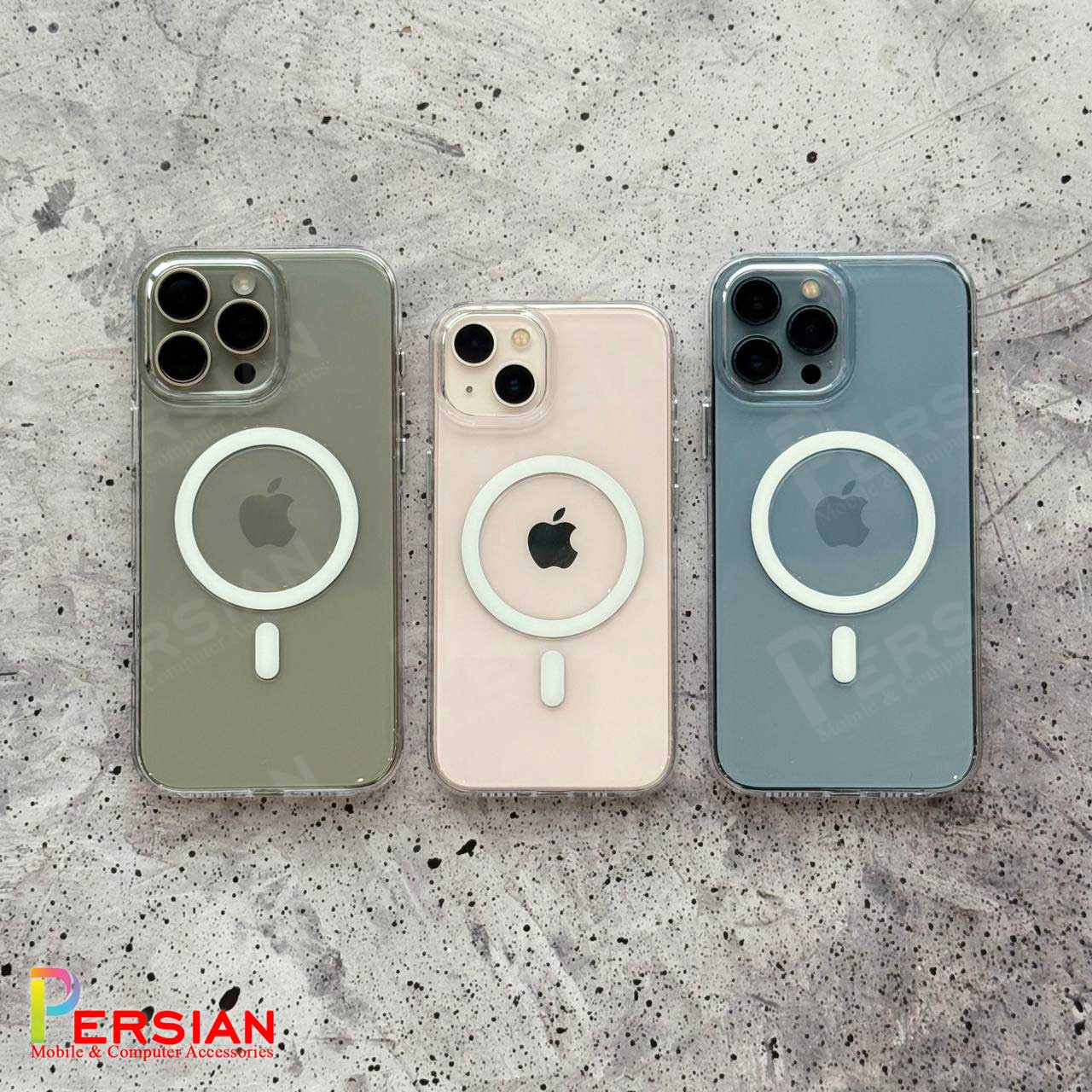 قاب گوشی آیفون 14 پرو تمام شفاف کریستالی با مگ سیف مدل آیرون مجیک Magic Mask Iron Magic iPhone 14 Pro