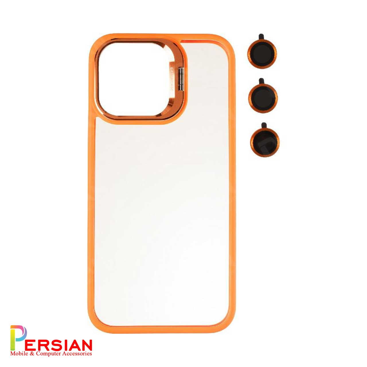 قاب آیفون 13 پرومکس برند ایسون کیس شفاف استند شو با محافظ لنز رینگی Eason Case IPhone 13 Pro Max