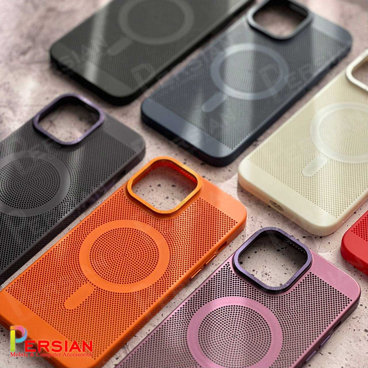قاب گوشی آیفون 13 پرو طرح توری فلزی با مگ سیف برند مجیک ماسک IPhone 13 Pro