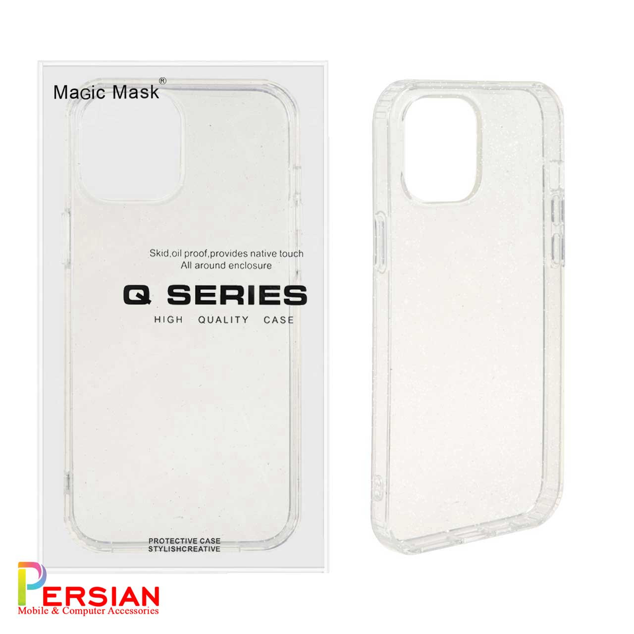 قاب شفاف شاین اکلیلی آیفون 12 پرو برند مجیک ماسک MagicMask Sparkle iPhone 12 Pro