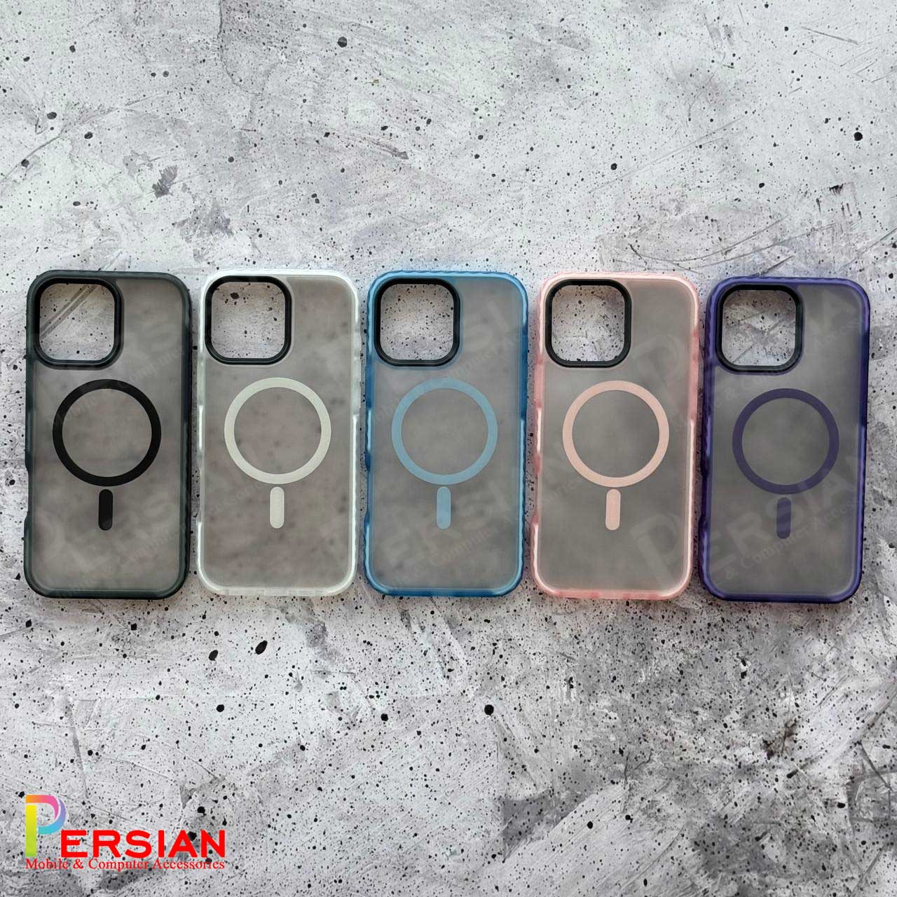 قاب گوشی آیفون 16 پرو پشت مات مگ سیف دور سیلیکونی مجیک ماسک Magic Mask iPhone 16 Pro
