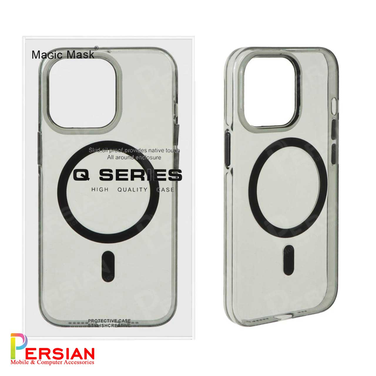 قاب گوشی آیفون 13 پرو تمام شفاف PC با مگ سیف مدل آیرون مجیک Magic Mask Iron Magic iPhone 13 Pro