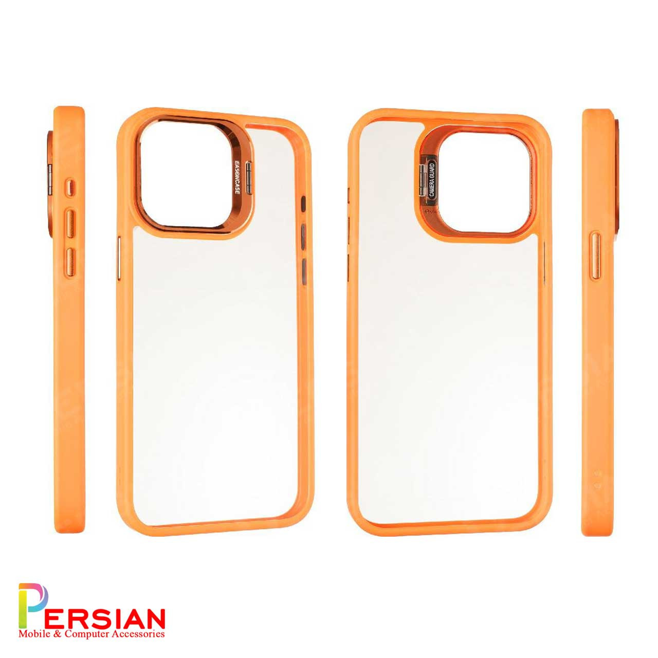 قاب آیفون 12 برند ایسون کیس شفاف استند شو با محافظ لنز رینگی Eason Case IPhone 12