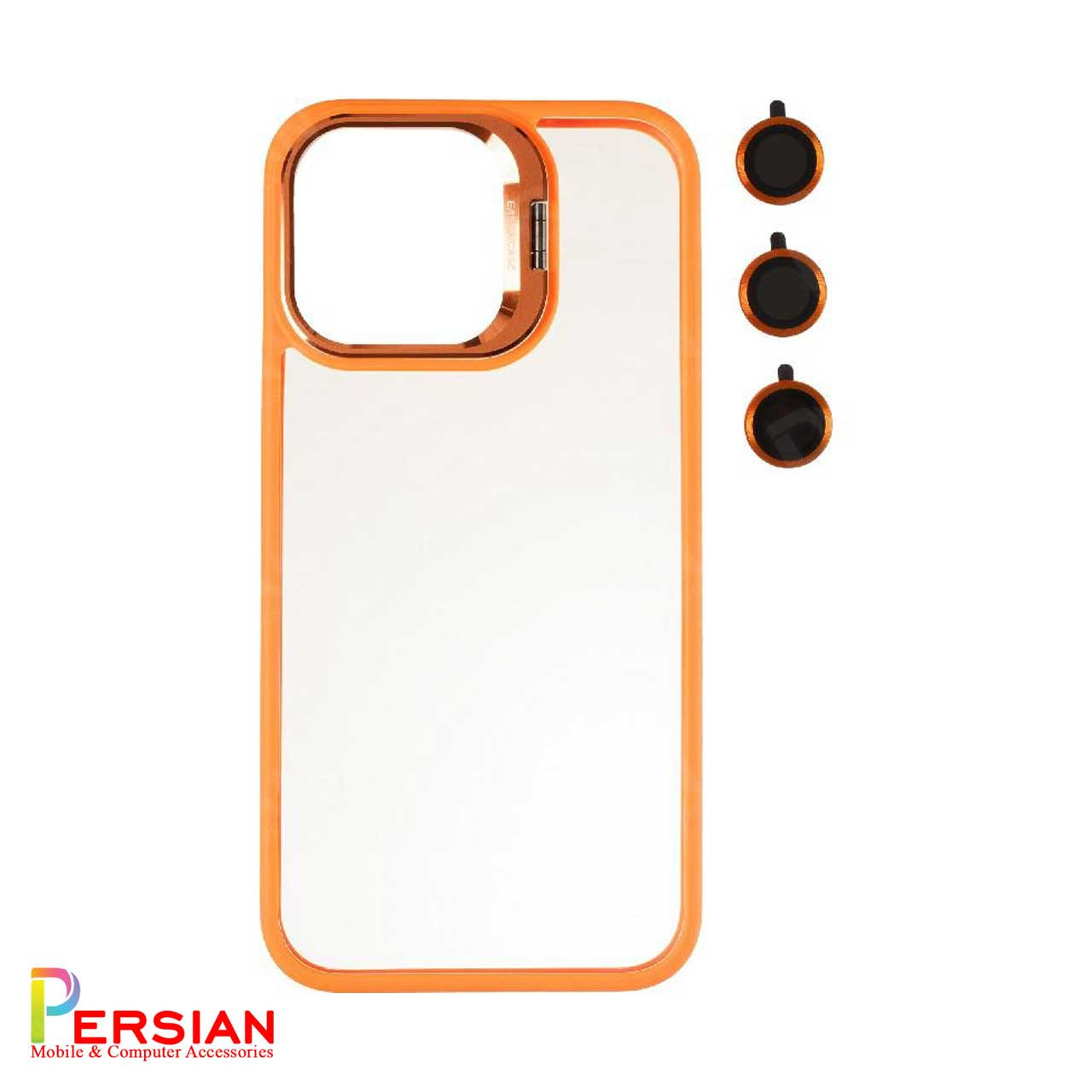 قاب آیفون 12 پرو برند ایسون کیس شفاف استند شو با محافظ لنز رینگی Eason Case IPhone 12 Pro