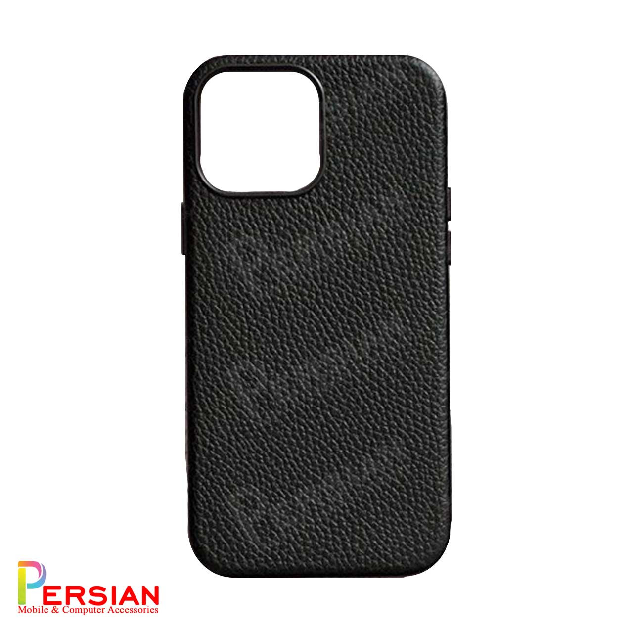 قاب گوشی آیفون چرمی برند مجیک ماسک مگسیف با دکمه و‌ رینگ متال Magic Mask Leather Case iPhone