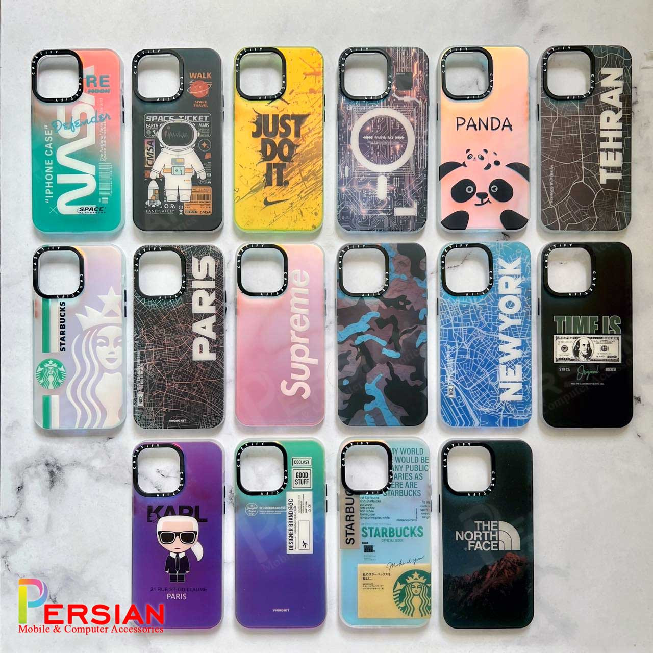 قاب گوشی سامسونگ Samsung S23 Ultra هولوگرامی برند CaseTify محافظ لنز و دکمه فلزی - طرح استارباکس 2