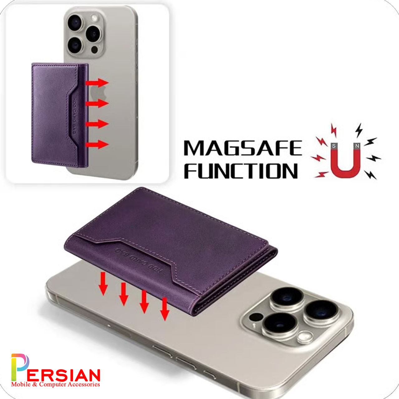 کیف جاکارتی مگ سیف چرمی برند HDD مدل HS-014