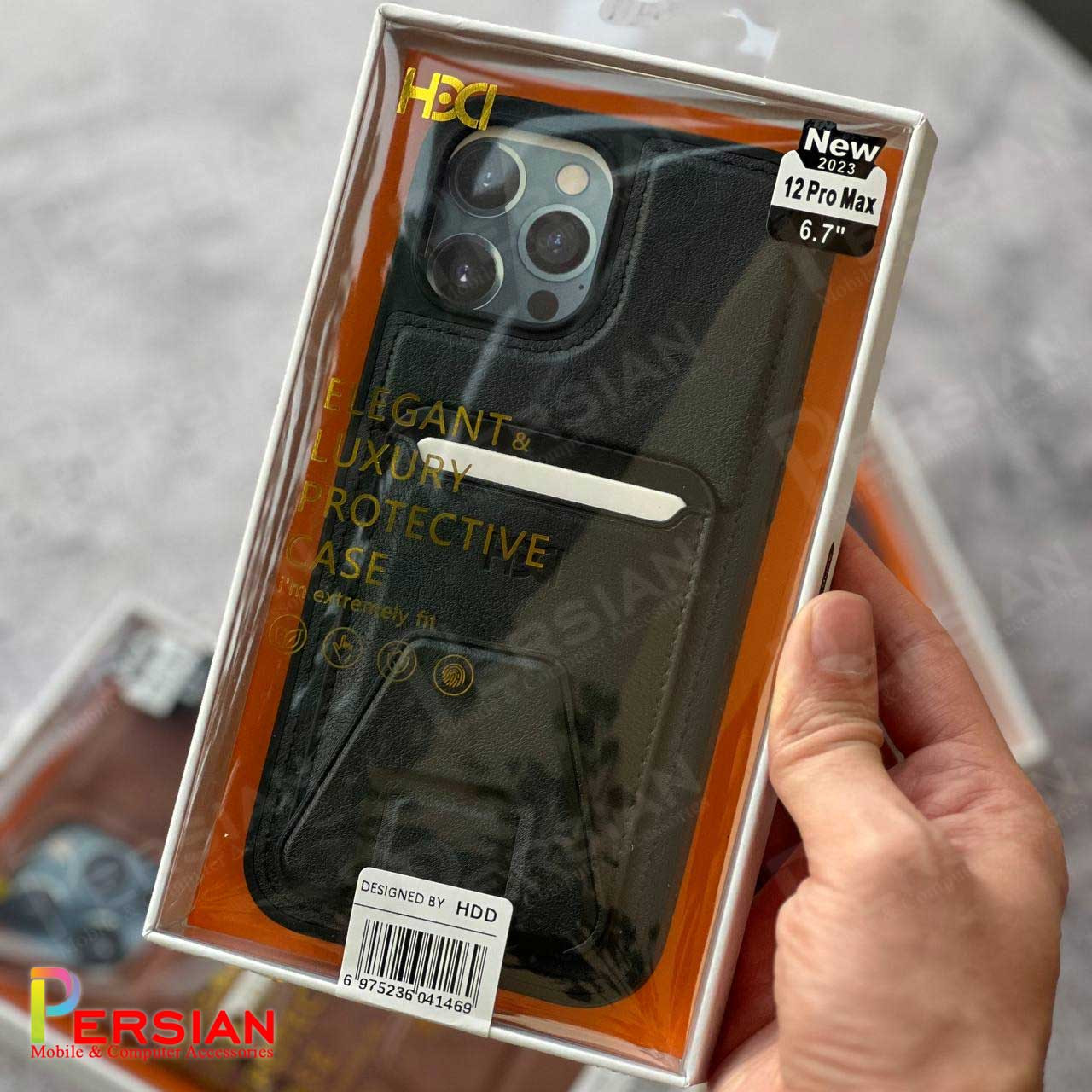 قاب چرمی و جاکارتی استند شو آیفون 11 پرو مکس اچ دی دی HDD iphone 11 Pro Max Card Holder Leather Case