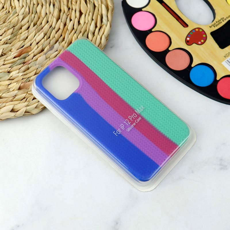 قاب طرح بافت رنگین کمانی گوشی  اپل Iphone 12 Pro Max