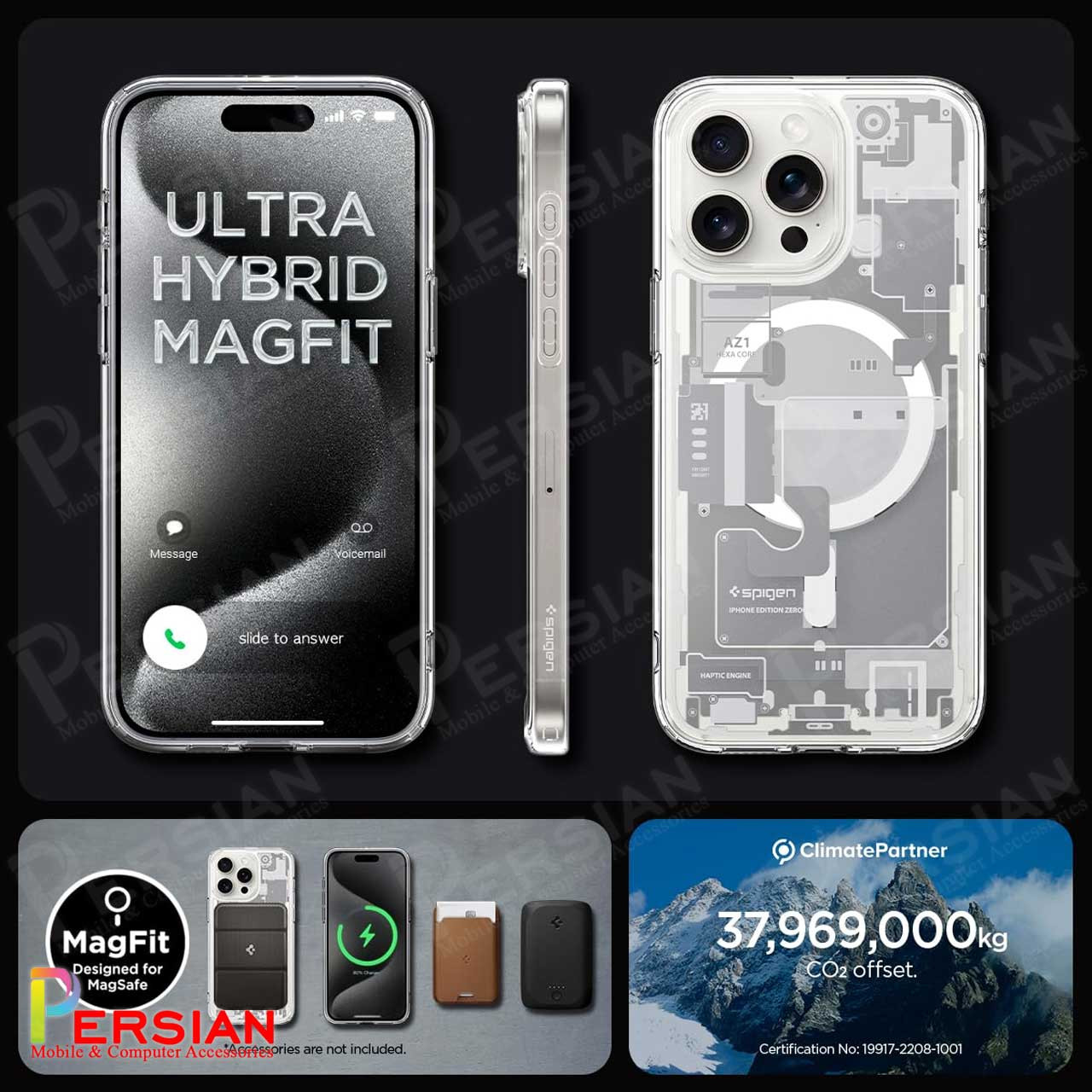 قاب آیفون 15 پرو مکس اسپیگن Spigen Ultra Hybrid Zero One (MagFit) for iPhone 15 Pro Max