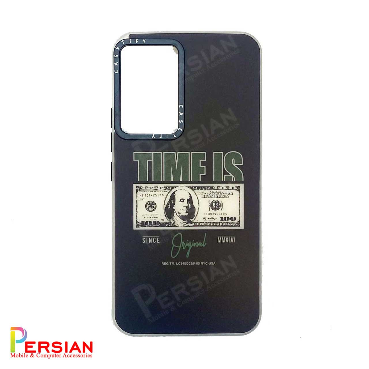 قاب گوشی سامسونگ Samsung S23 Ultra هولوگرامی برند CaseTify محافظ لنز و دکمه فلزی - طرح دلار