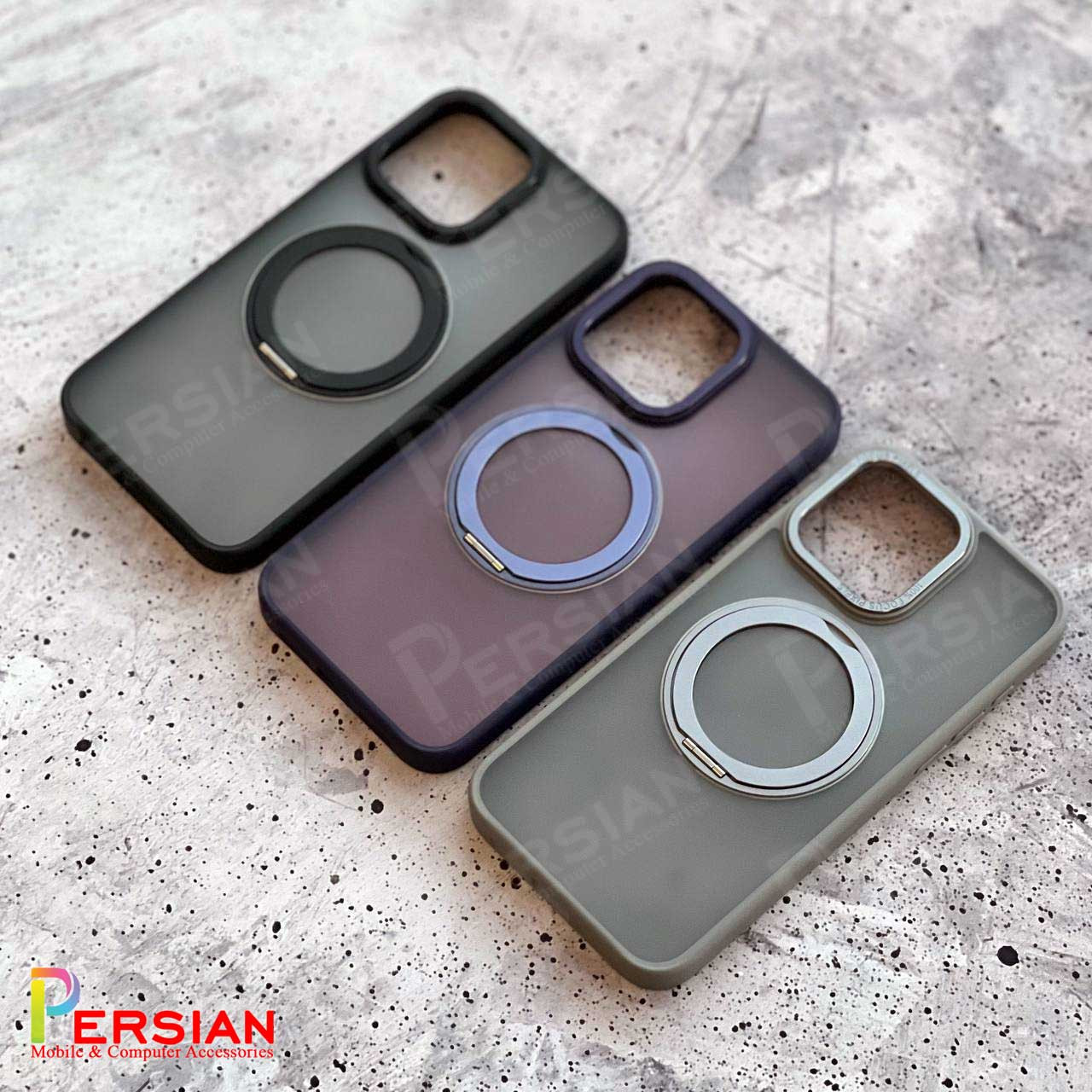 قاب آیفون 16 پرو مات مگ سیف دار و استندشو برند مجیک ماسک MagicMask IPhonw 16 Pro