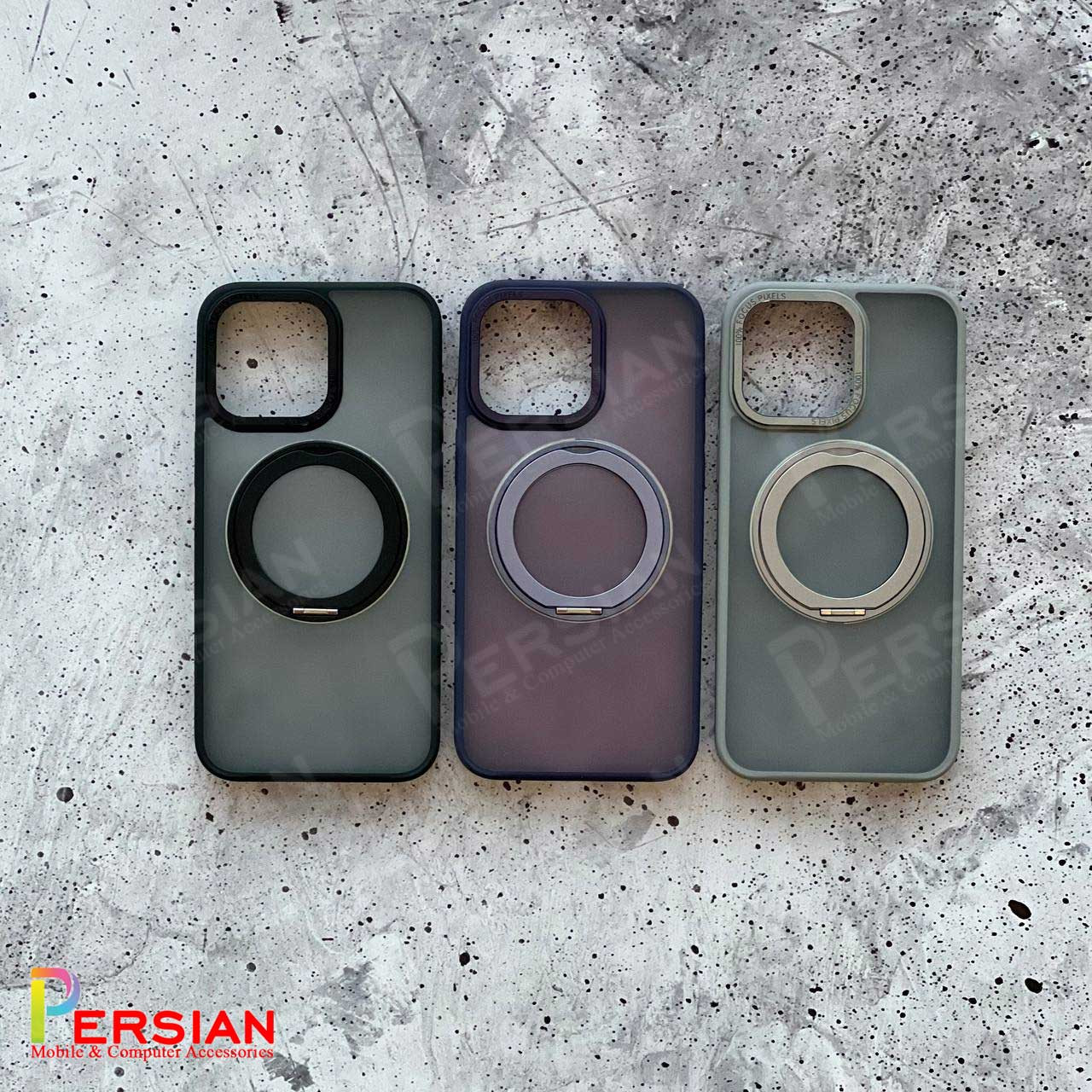 قاب آیفون 16 پرو مات مگ سیف دار و استندشو برند مجیک ماسک MagicMask IPhonw 16 Pro