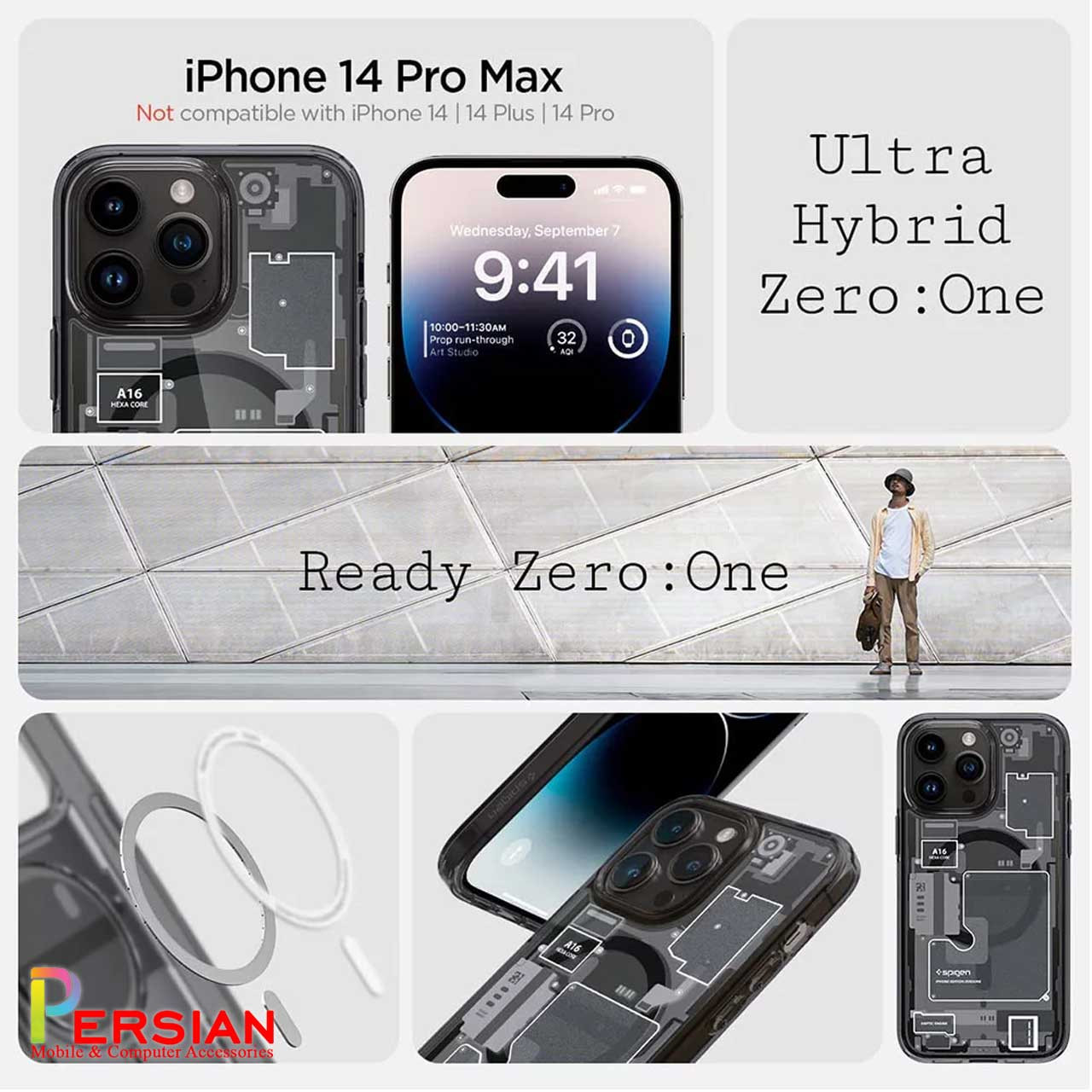 قاب آیفون 14 برند اسپیگن Spigen Ultra Hybrid Mag Zero One Case iPhone 14