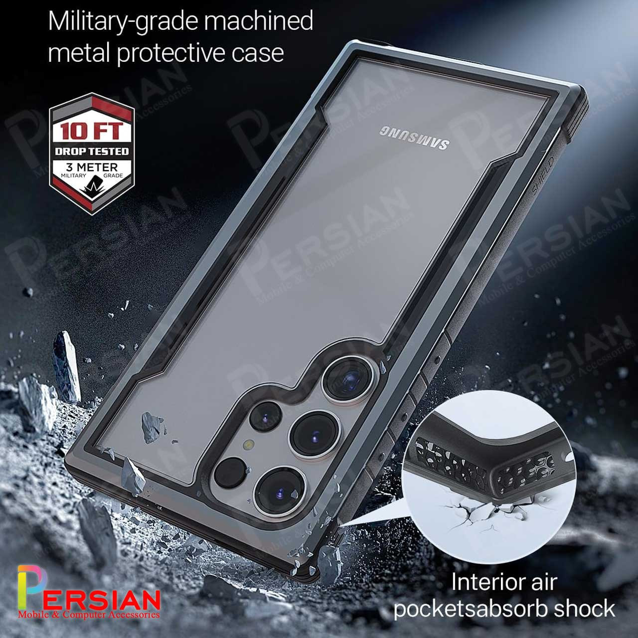 قاب ضد ضربه اس 24 اولترا برند ایکس دوریا  X-DORIA DEFENSE SHIELD S24 ULTRA