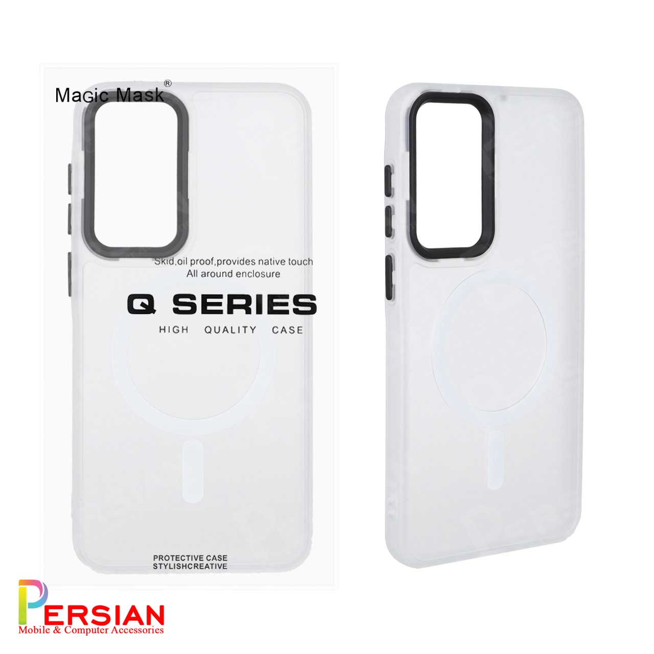 قاب گوشی سامسونگ A16 پشت مات لنز برجسته مگ سیف مجیک ماسک Magic Mask MagSafe Matte Case Samsung A16
