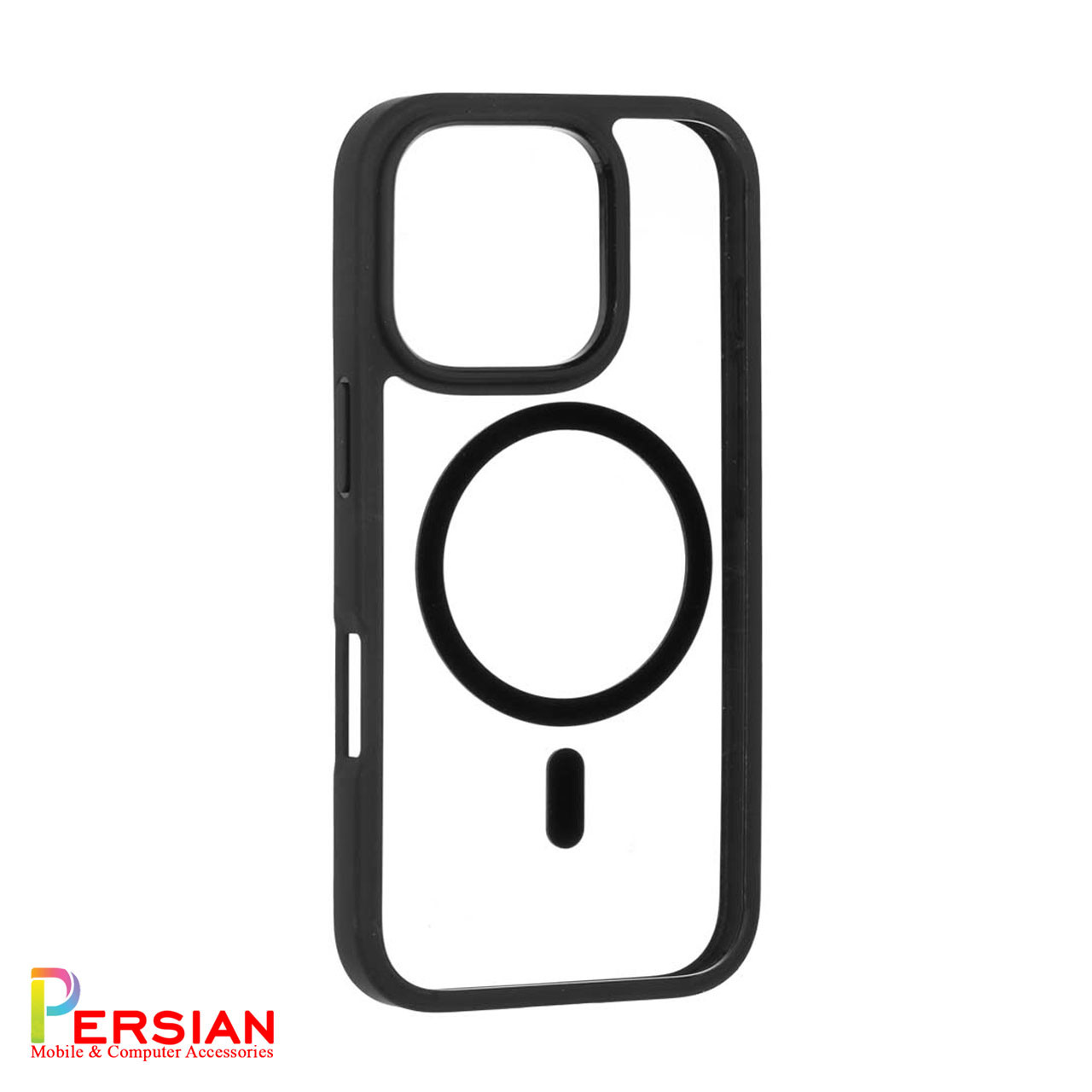 قاب گوشی آیفون ۱6 پرو دور مشکی پشت شفاف با مگ سیف برند اسپیگن Spigen Ultra Hybrid (MagFit)Case iPhone 16 Pro