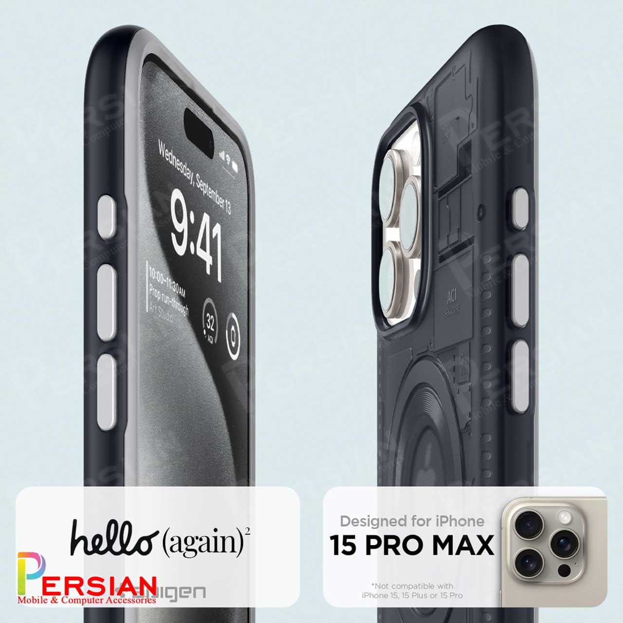 قاب آیفون 15 پرومکس طرح کلاسیک C1 اسپیگن Spigen Classic C1 IPhone 15 Pro Max