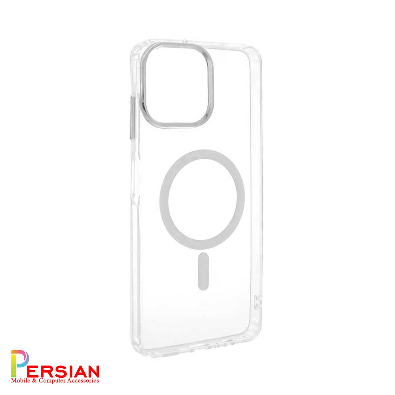 قاب شفاف گوشی سامسونگ A07 برند بلکین با مگ سیف و دکمه و رینگ متال Belkin For Samsung A07