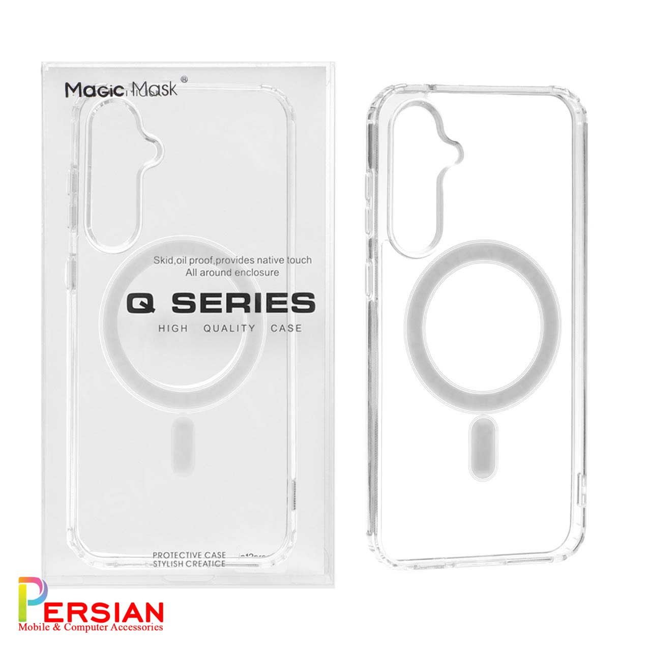 قاب شفاف گوشی سامسونگ S23 FE با مگ سیف برند مجیک ماسک Clear Case For Samsung S23 FE