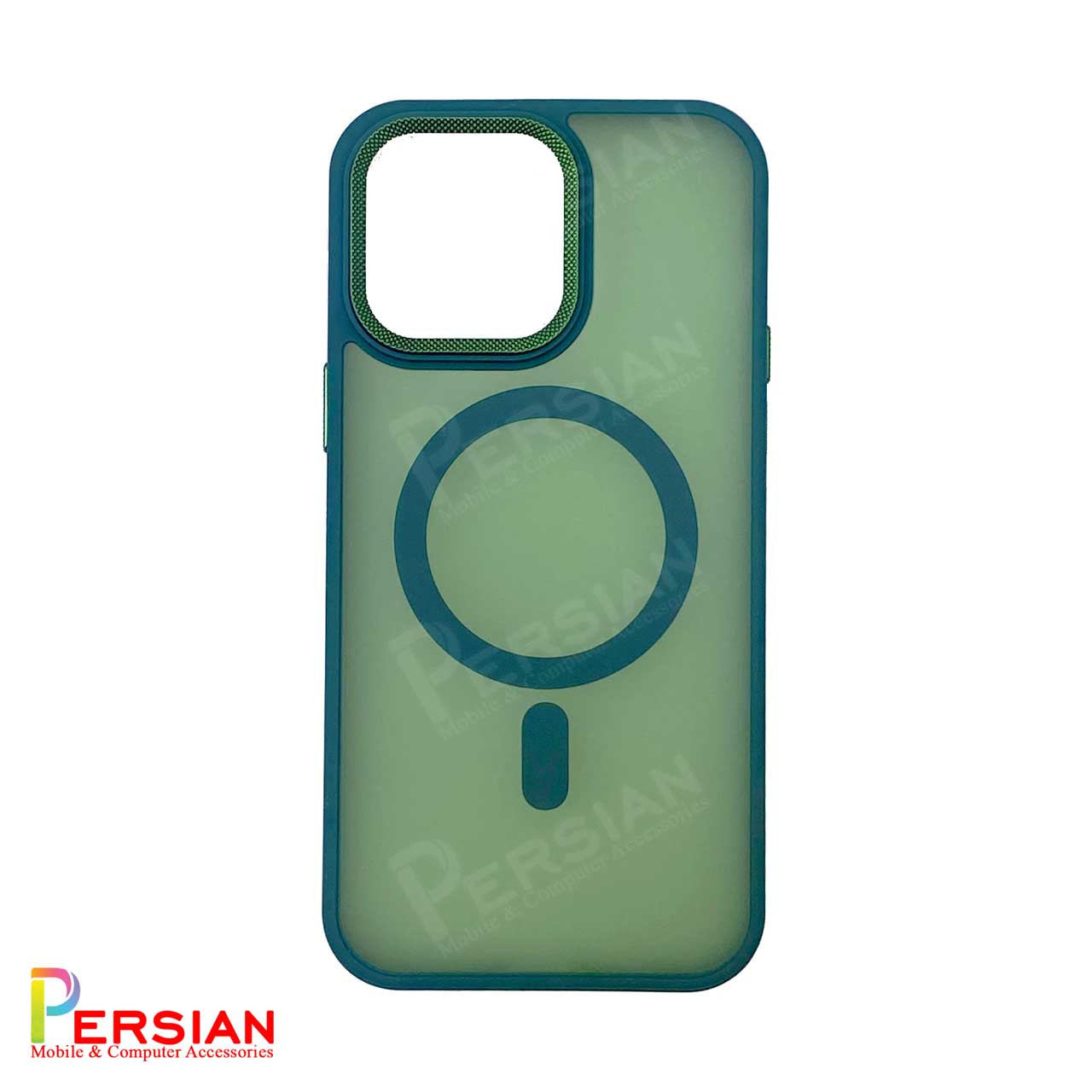 قاب گوشی آیفون 13 مات مگ سیف دار با لنز برجسته طرح کربن STYLISH PREMIUM IPhone 13