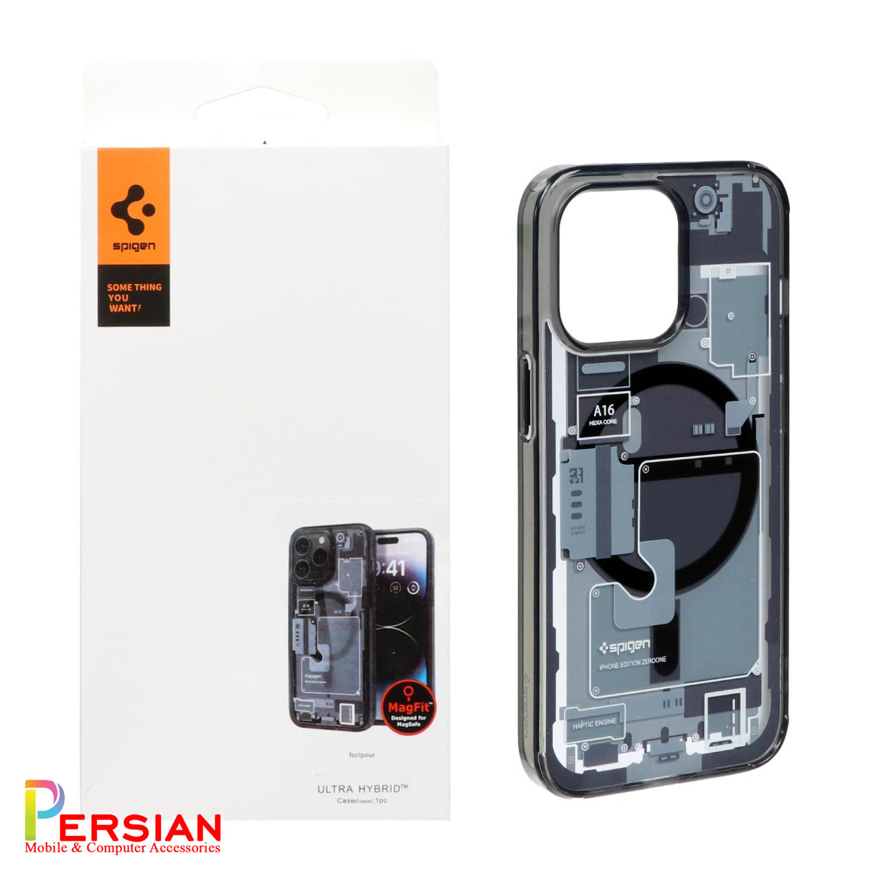 قاب آیفون 12 پرو طرح تکنولوژی برند اسپیگن Spigen Ultra Hybrid Mag Zero One Case iPhone 12 Pro