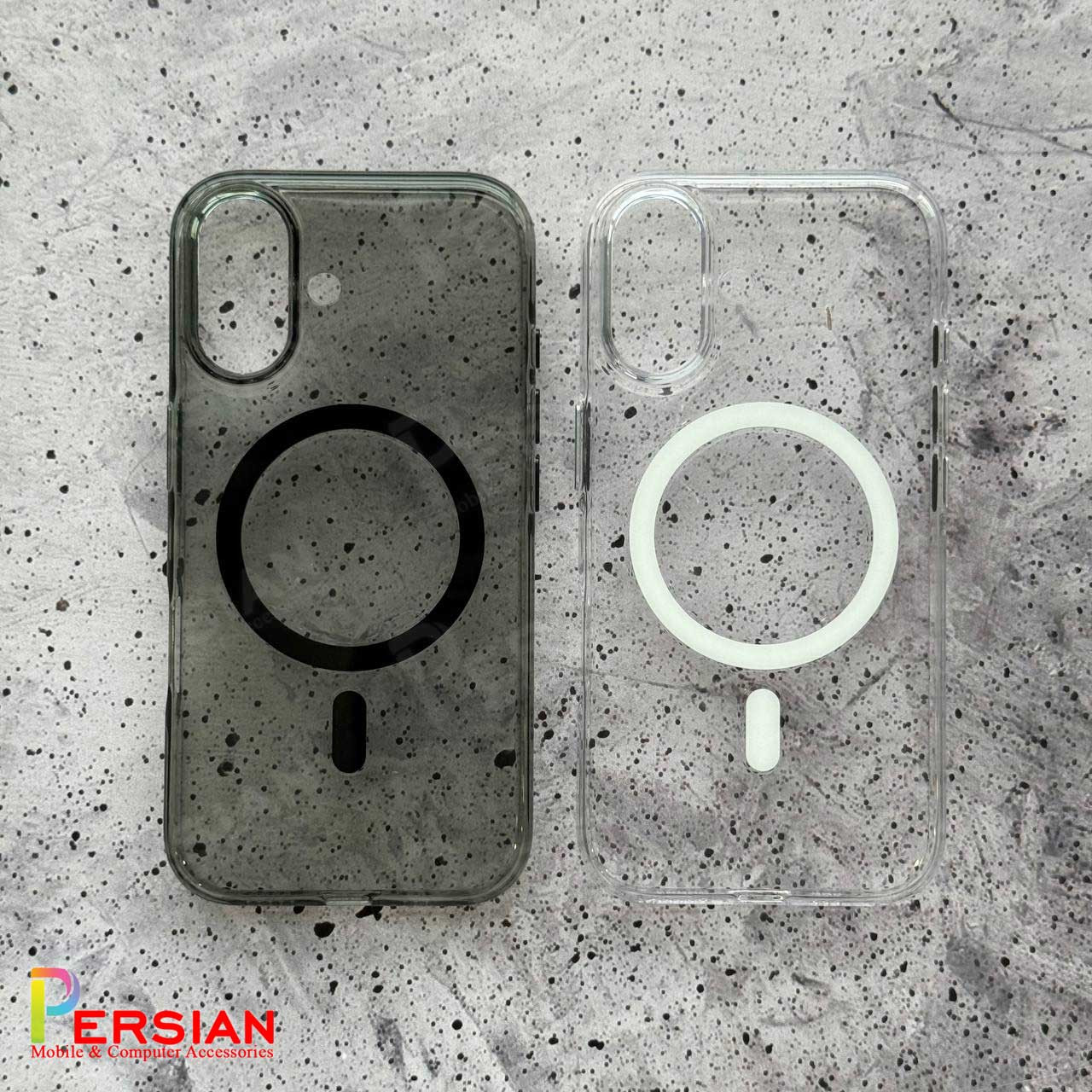 قاب گوشی آیفون 15 پرومکس تمام شفاف کریستالی با مگ سیف مدل آیرون مجیک Magic Mask Iron Magic iPhone 15 Pro Max