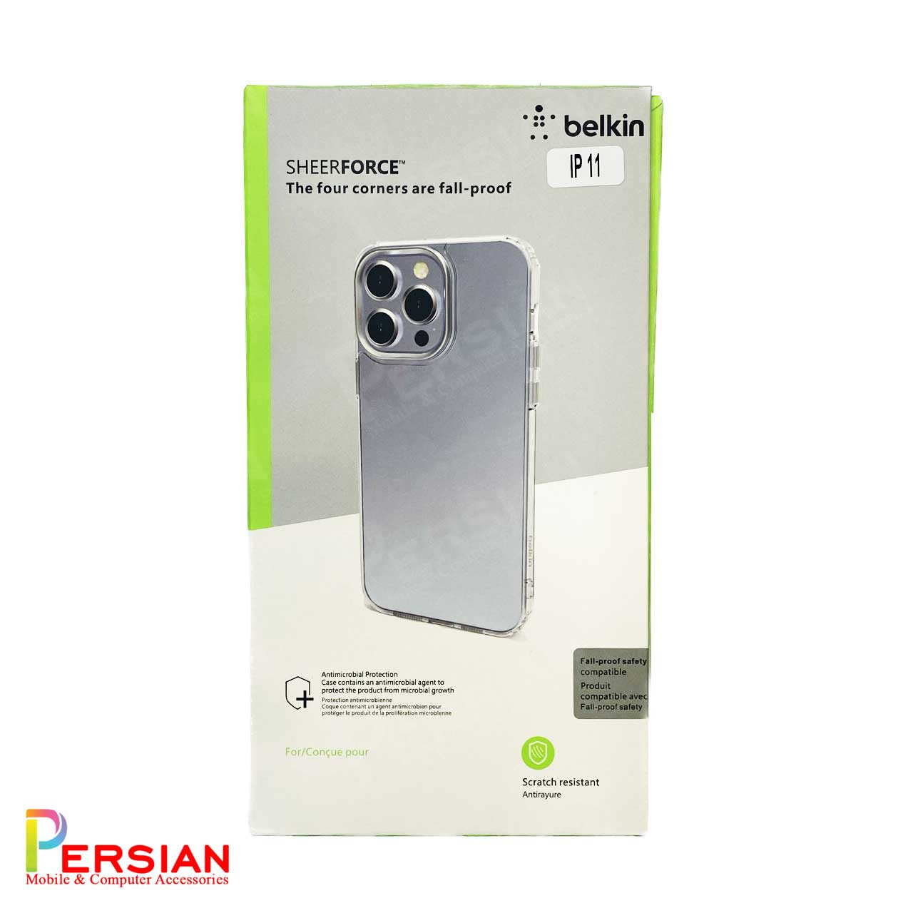 قاب شفاف گوشی آیفون 11 پرو برند بلکین دکمه و رینگ متال Belkin For IPhone 11 Pro