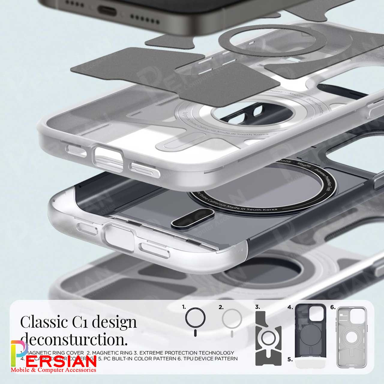 قاب آیفون 15 پرومکس طرح کلاسیک C1 اسپیگن Spigen Classic C1 IPhone 15 Pro Max