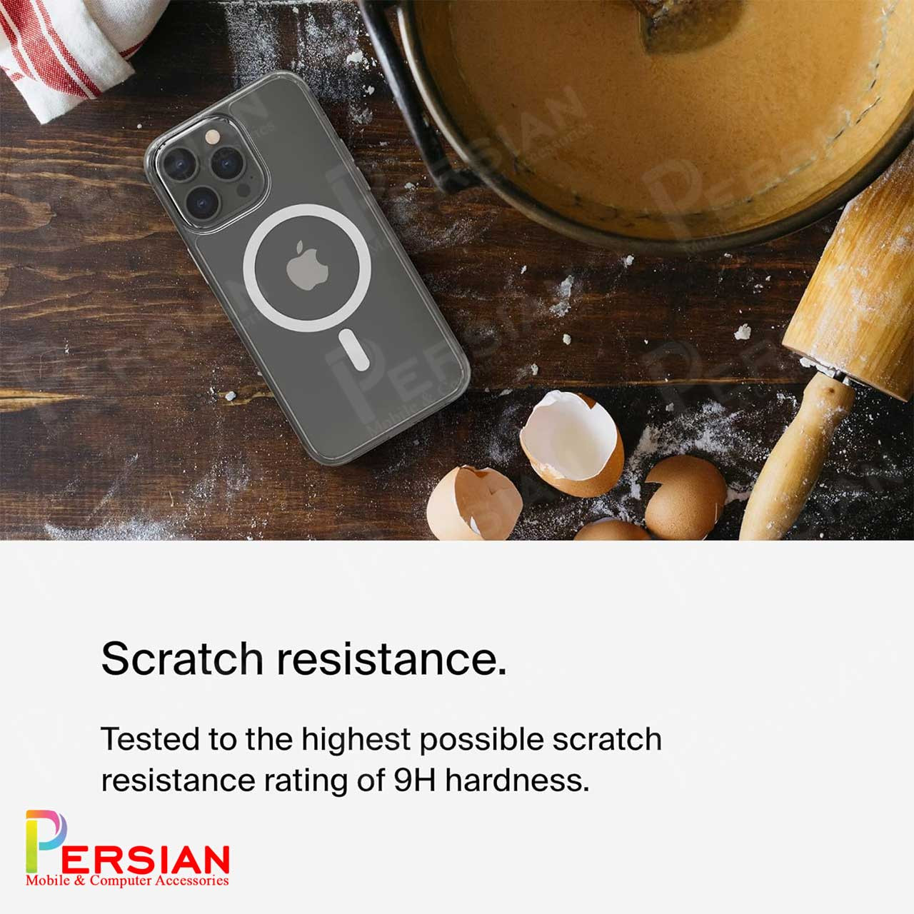 قاب شفاف گوشی آیفون 17 برند بلکین با مگ سیف و دکمه و رینگ متال Belkin For IPhone 17