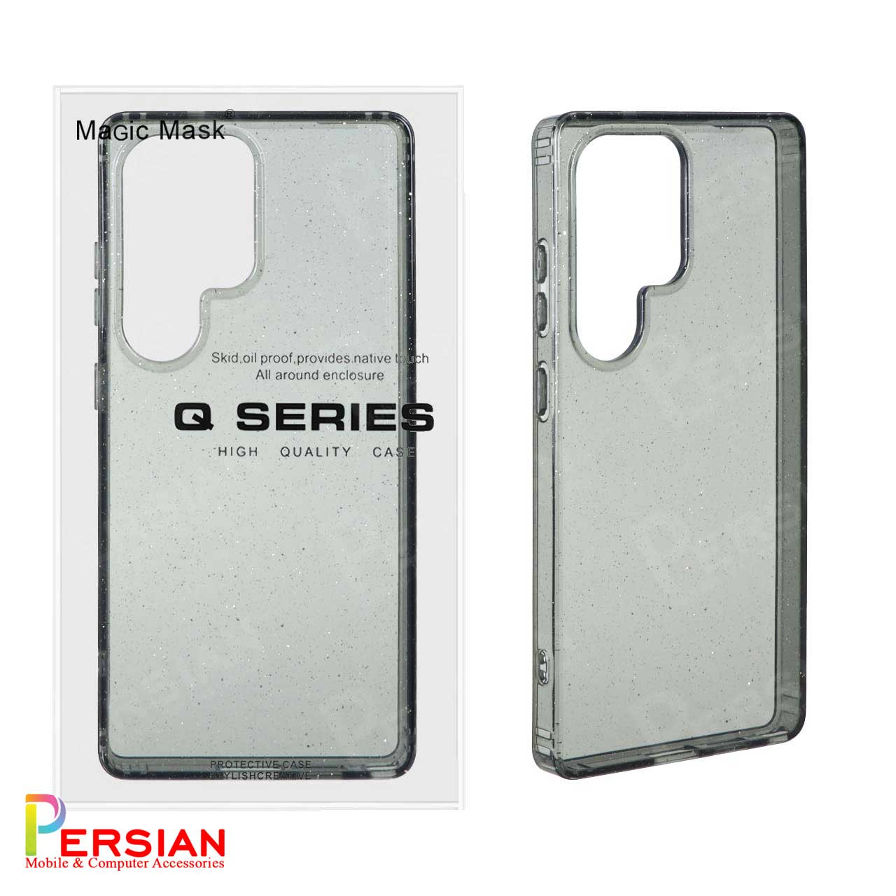 قاب شفاف شاین اکلیلی سامسونگ S25 الترا  برند مجیک ماسک MagicMask Sparkle Samsung S25 Ultra