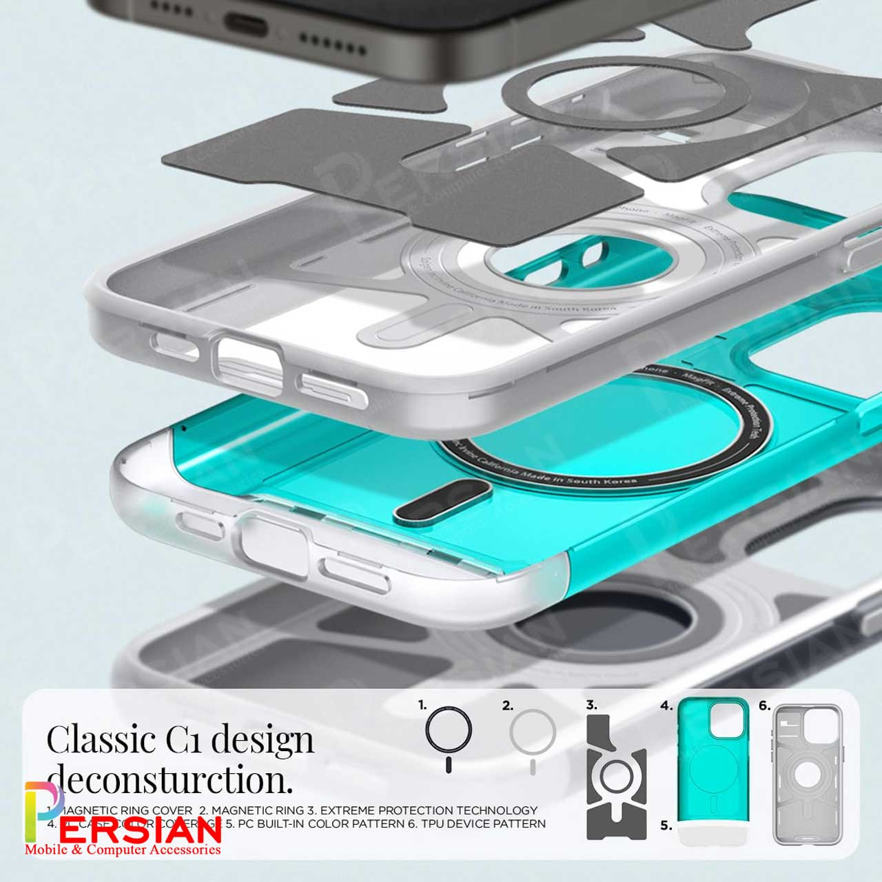 قاب آیفون 15 پرومکس طرح کلاسیک C1 اسپیگن Spigen Classic C1 IPhone 15 Pro Max